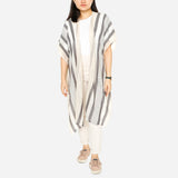 Tropiko by Kultura Ladies' Striped Full Open Kimono Cover Up