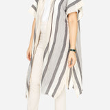 Tropiko by Kultura Ladies' Striped Full Open Kimono Cover Up