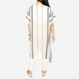 Tropiko by Kultura Ladies' Striped Full Open Kimono Cover Up