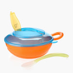 Mom & Baby Heat Sensing Feeding Bowl With Spoon Blue