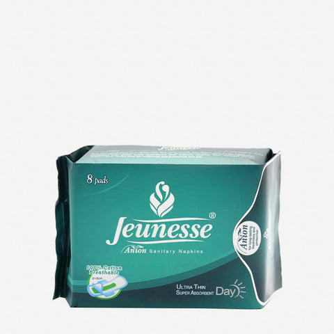 Jeunesse 8-Pack Anion Sanitary Napkins Ultra-Thin Super Absorbent Day Pads