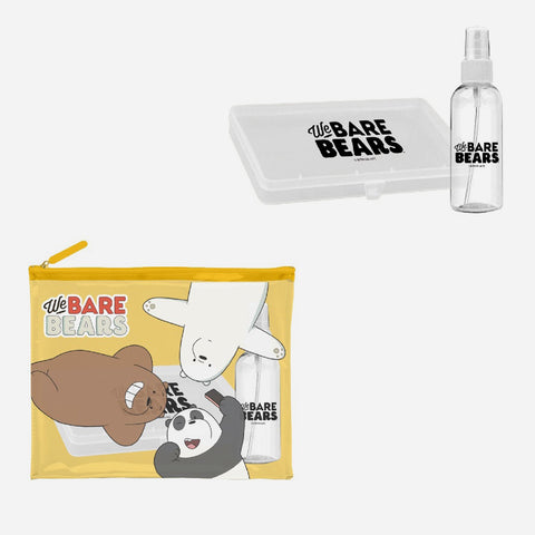 We Bare Bears Safety Essentials Case Kit Pouch Bag With Mask Case And Alcohol Container Yellow