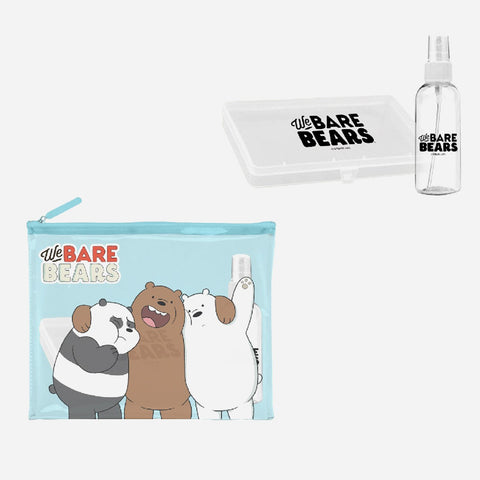 We Bare Bears Safety Essentials Case Kit Pouch Bag With Mask Case And Alcohol Container Blue