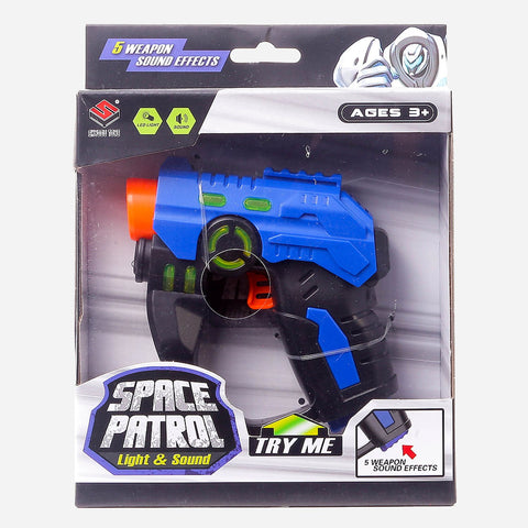 Space Gun W/ Light And Sound Blue Toy For Kids