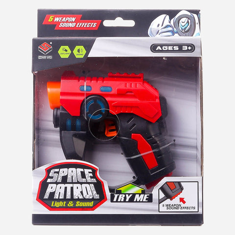 Space Gun W/ Light And Sound Red Toy For Kids