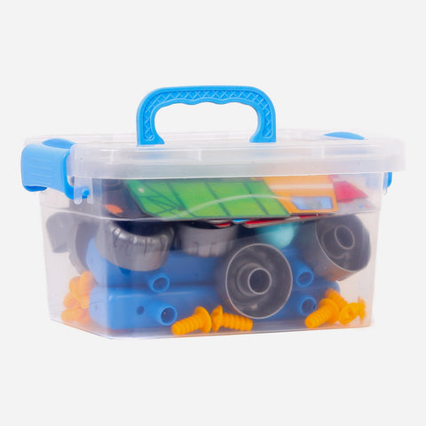 Diy Park Blocks Set With Case - Blue Toy For Kids
