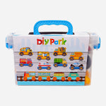 Diy Park Blocks Set With Case - Blue Toy For Kids