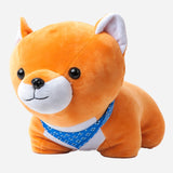 Dog With Sky Blue Scarf Plush - Brown Toy For Kids