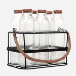 Masflex 7-pc Drinking Bottle Set with Metal Rack