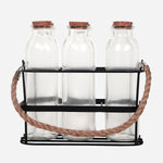 Masflex 7-pc Drinking Bottle Set with Metal Rack