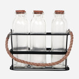 Masflex 7-pc Drinking Bottle Set with Metal Rack