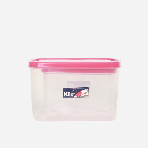 Klio Set of 2 Seal Ware Food Keeper with Spoon (Pink) - 650ml and 1.2L