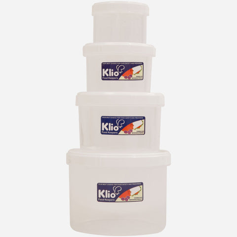 Klio Set of 4 Twist Series Food Keeper (White) - 30ml, 50ml, 200ml and 400ml