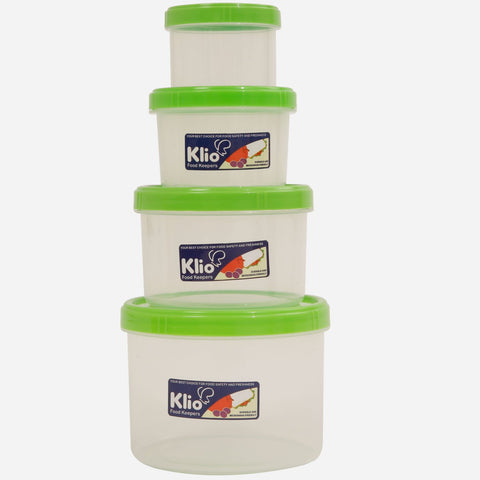 Klio Set of 4 Twist Series Food Keeper (Green) - 30ml, 50ml, 200ml and 400ml
