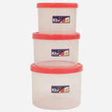 Klio Set of 3 Twist Series Food Keeper (Pink) - 400ml, 600ml and 900ml