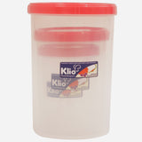 Klio Set of 3 Long Twist Series Food Keeper (Pink) - 100ml, 500ml, 900ml