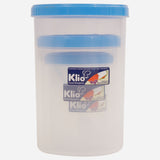 Klio Set of 3 Long Twist Series Food Keeper (Blue) - 100ml, 500ml, 900ml