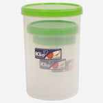 Klio Set of 3 Long Twist Series Food Keeper (Green) - 100ml, 500ml, 900ml