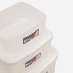Klio Set of 3 Square Food Keeper (White) - Small, Medium and Large