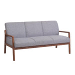 Hosh 3-Seater Wooden Sofa with Cushion Gray