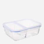 Masflex Rectangular Glass Food Keeper with Divider 1040ml