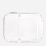 Masflex Rectangular Glass Food Keeper with Divider 1040ml