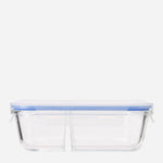 Masflex Rectangular Glass Food Keeper with Divider 1040ml