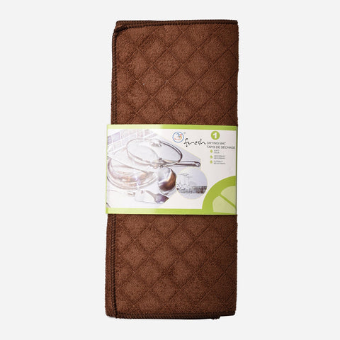 Dish Drying Mat (Diamond) - Brown