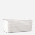 Chefware Rectangular Woven Tray Small White 3pcs