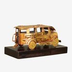 Tahanan by Kultura Mini Gold Tin with Wooden Base Jeepney