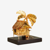 Tahanan by Kultura Mini Gold Tin with Wooden Base Nipa Hut and Coconut Tree