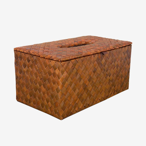 Tahanan by Kultura Brown Banig Tissue Box