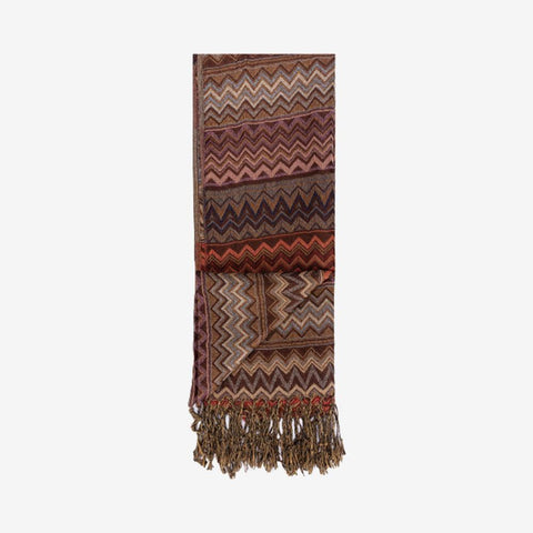 Tropiko Pashmina Shawl with Zigzag Print