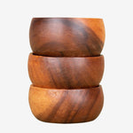 Tahanan by Kultura Small Round Acacia Wood Bowl Set of 3