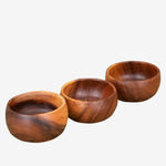 Tahanan by Kultura Small Round Acacia Wood Bowl Set of 3