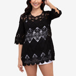 Crochet Cover-up with Diamond Shaped Panels