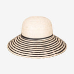 Tropiko Women's Hat with Stripe Brim and Raffia Bow