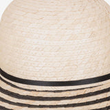 Tropiko Women's Hat with Stripe Brim and Raffia Bow