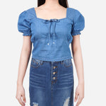 SM Woman Denim Cropped Blouse