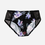 Sogo Swim 2-PC Tie Knot Floral Print Bikini Set in Black