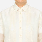 En Barong Filipino Cocoon Silk Long Sleeve Natural Barong