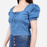 SM Woman Denim Cropped Blouse