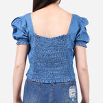 SM Woman Denim Cropped Blouse