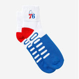 NBA Sixers Men's Socks Cotton Spandex Fs White & Black