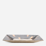 Tahanan by Kultura Capiz Square Plate with Brown Stripes