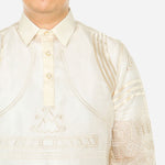 En Barong Filipino Cocoon Piña Silk Long Sleeve Natural Barong