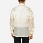 En Barong Filipino Cocoon Piña Silk Long Sleeve Natural Barong