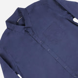 Maxwear Dress Shirt Long Sleeve Plain Navy Blue