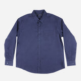 Maxwear Dress Shirt Long Sleeve Plain Navy Blue