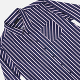 Maxwear Dress Shirt with Pocket Vertical Stripe